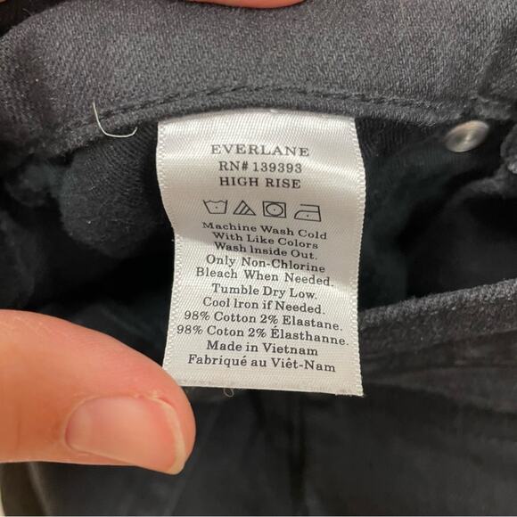 Everlane Black High Rise Ankle Jean Size 25 - Picture 3 of 6